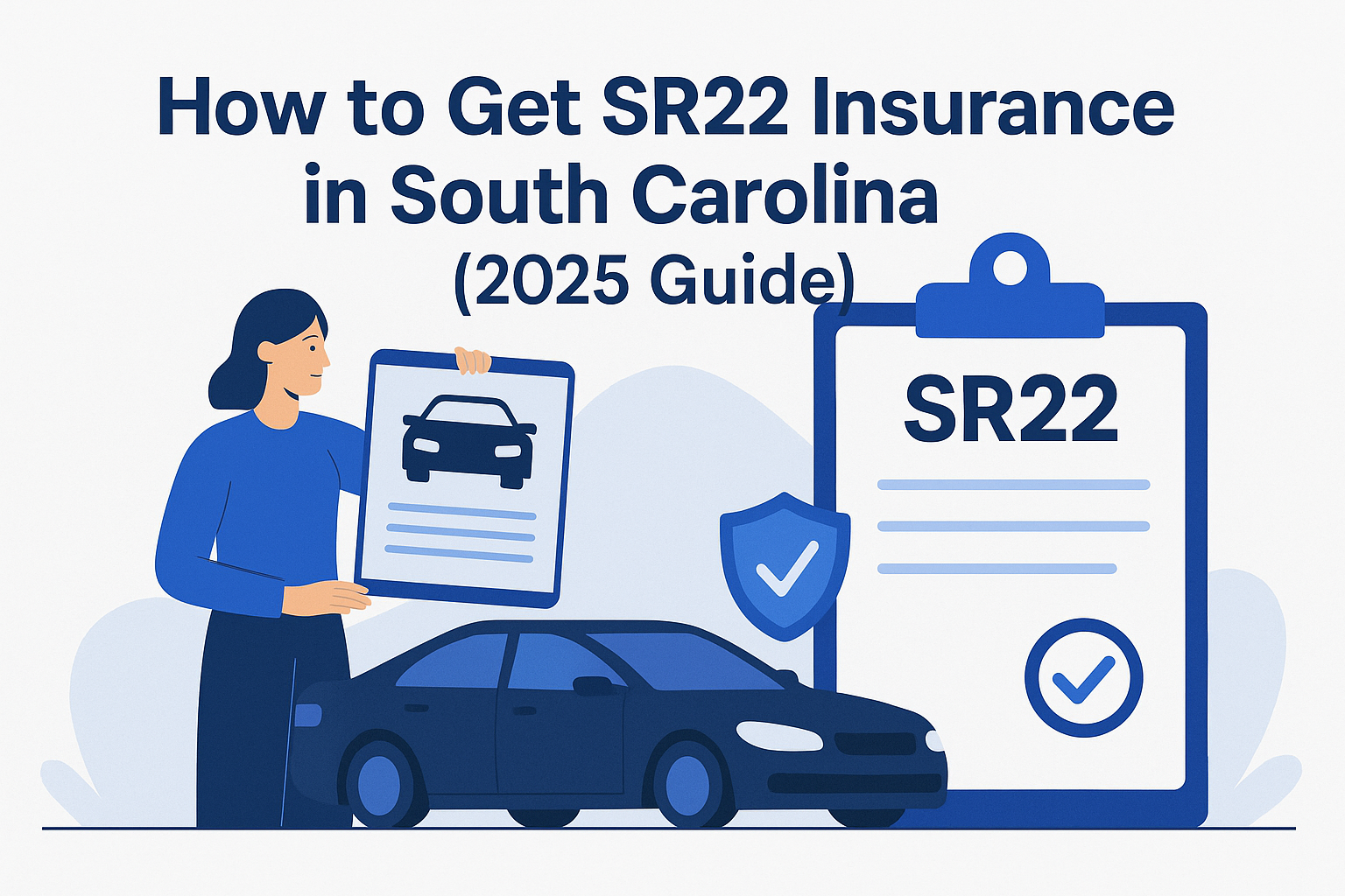 Illustration showing how to get SR22 insurance in South Carolina